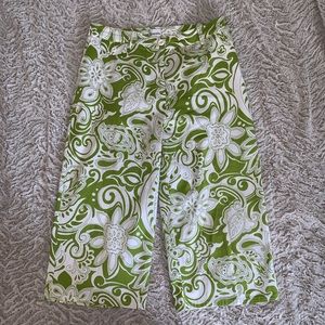 Chico’s Green & White Capri’s